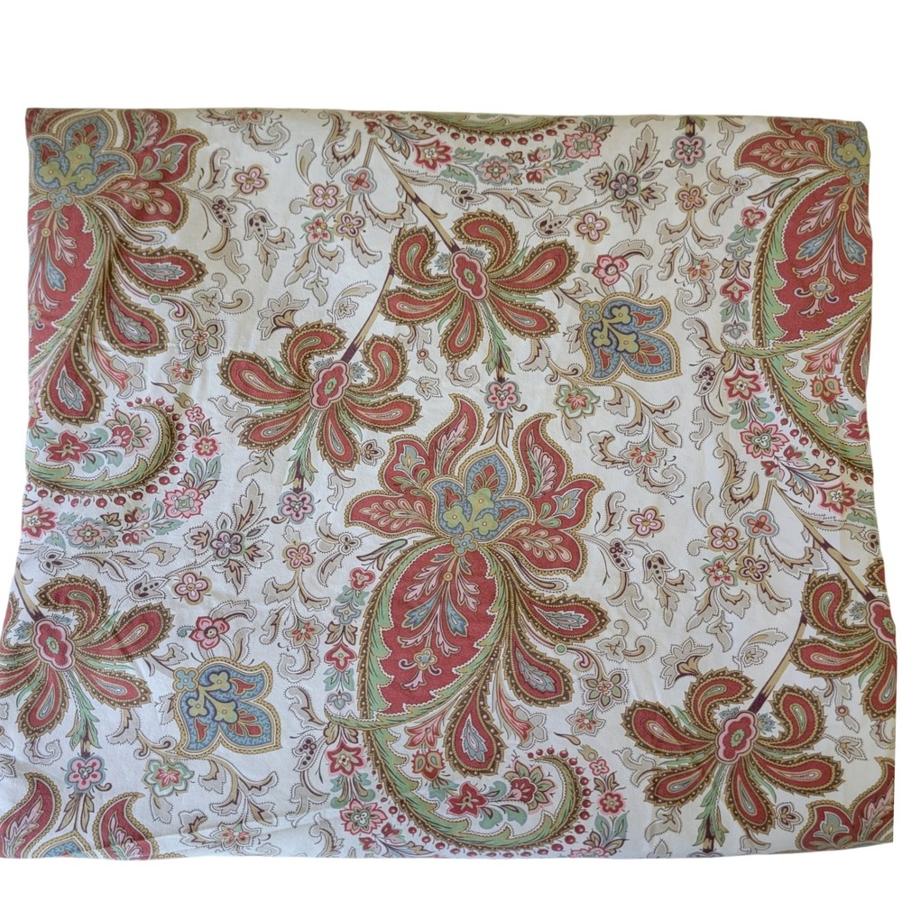 Pottery Barn Charlie Paisley Organic Percale King Duvet Cover Cotton